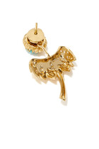Dahlia Single Stud Earring, 18k Yellow Gold with Diamonds & Malachite